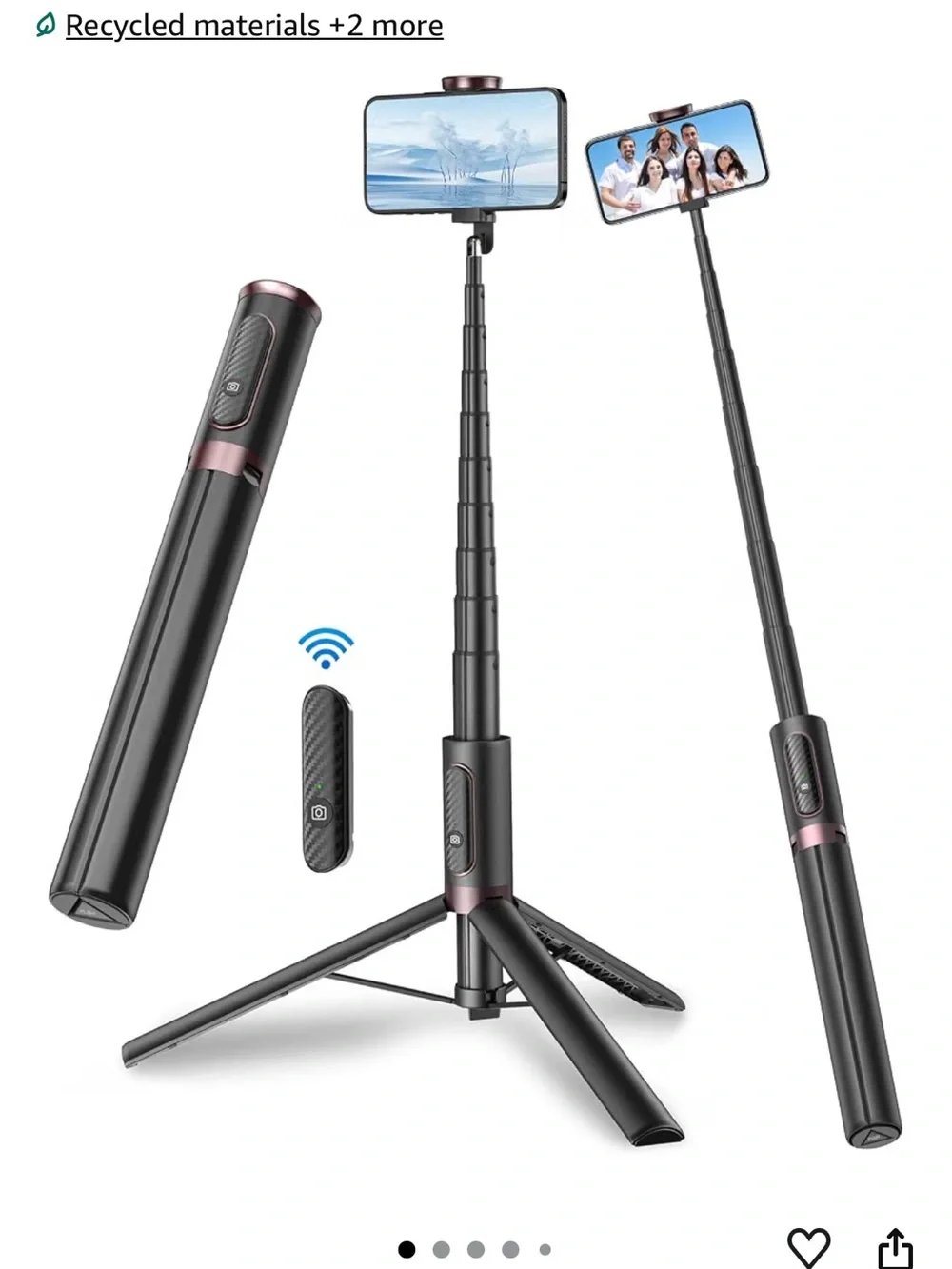 Selfie stick tripod and remotes